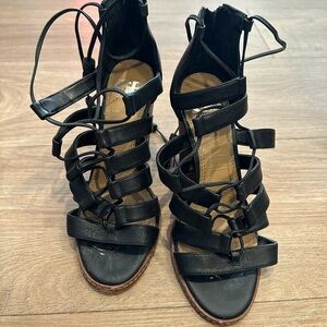 Gianni Bini Black Strappy Heels